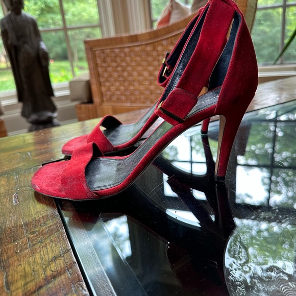 Authentic Celine Heels 39 Red Suede - Picture 4 of 10